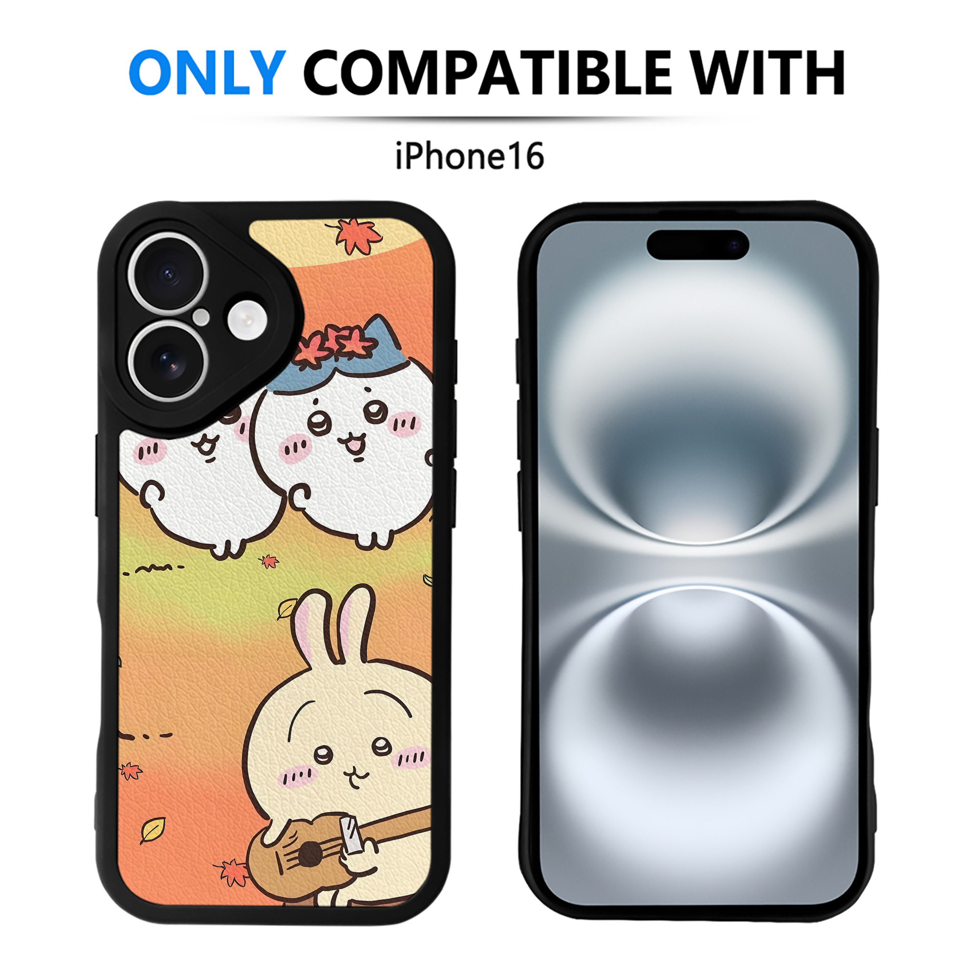 （画像用） ちいかわ Chii-kawa 【iPhone 16シリーズ対応】シリコンスマホケース（レザー調） 材質：シリコン